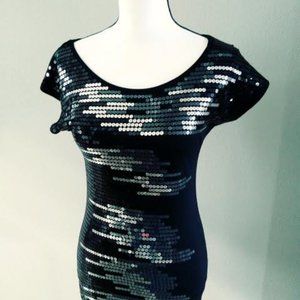 Almost Famous Black Sequined Top